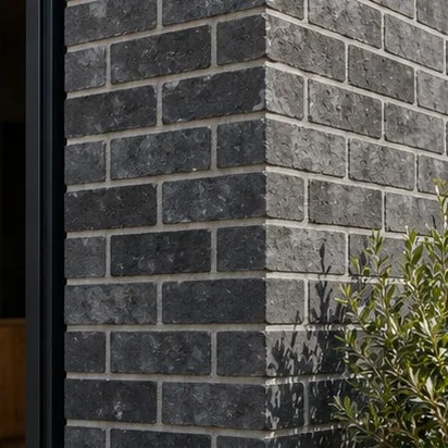 Face Bricks — Dark charcoal; representative concept