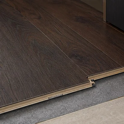 Hybrid Flooring — Dark timber-look; representative concept