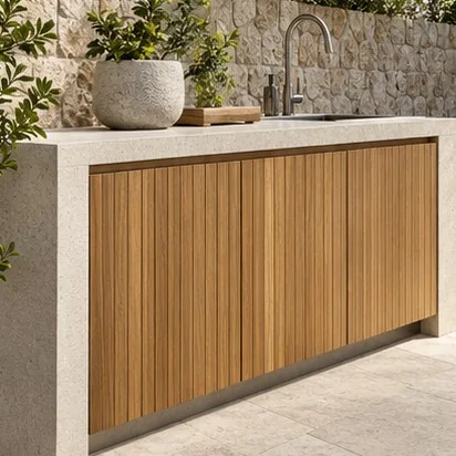 Outdoor Kitchens — Cabinetry and bench; representative concept