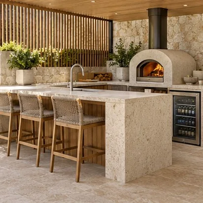Outdoor Kitchens — Custom package; representative concept