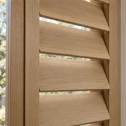 Plantation Shutters — Timber option; representative concept