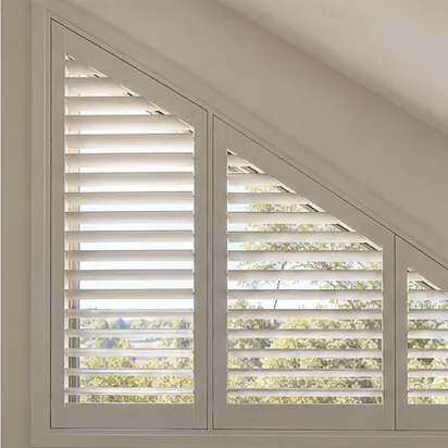 Plantation Shutters — Custom configuration; representative concept