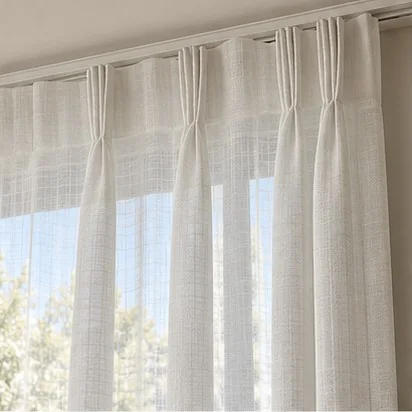 Sheer Curtains — Pinch pleat; representative concept