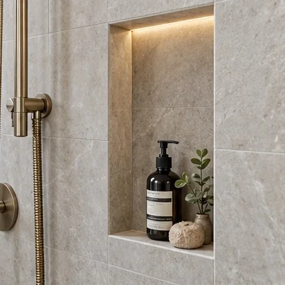 Shower Niches — Single niche; representative concept