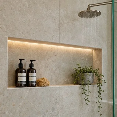 Shower Niches — Horizontal niche; representative concept