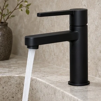 Tapware — Matte black; representative concept